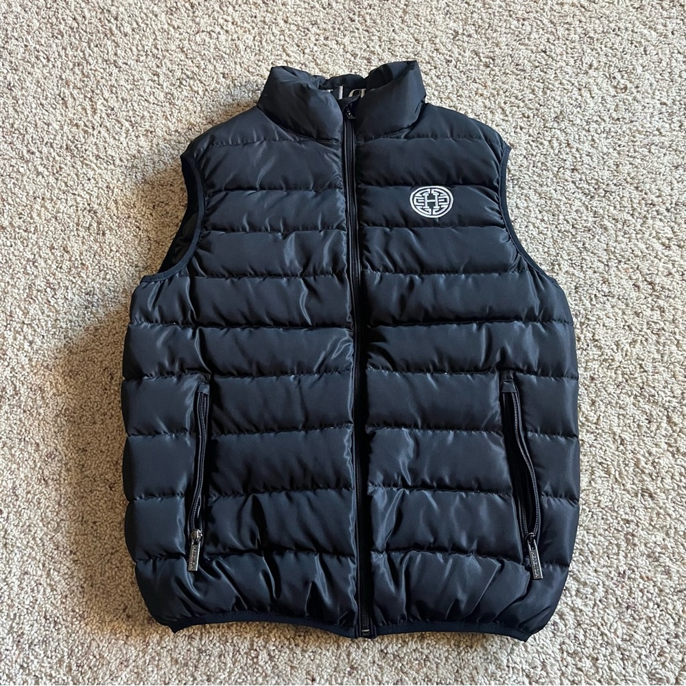 Men’s Herencia Black Custom Puffer Vest *DB Michoacan*; Small